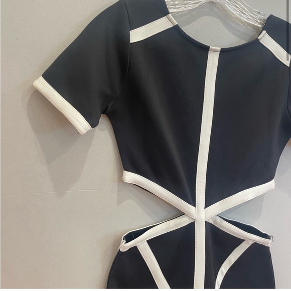 NWT ASOS Reverse fashion black white cutout bodycon mini dress - Picture 2 of 5